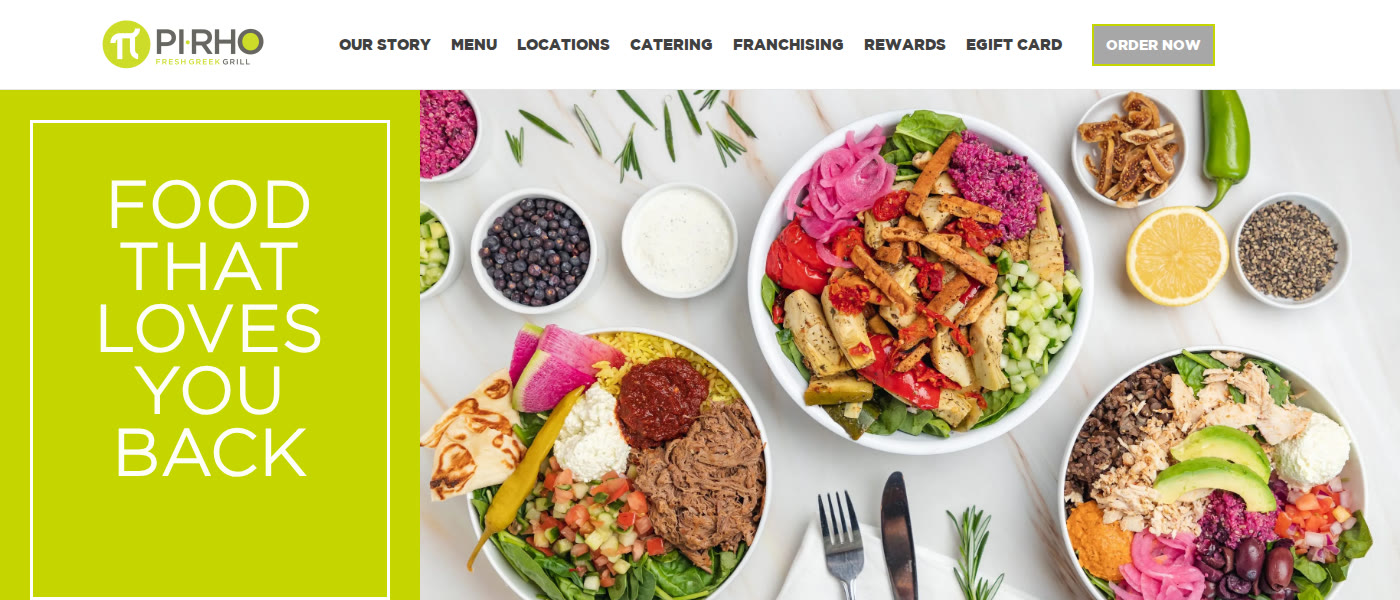 Site PIRHO Fresh Greek Grill réalisé par ufmedia